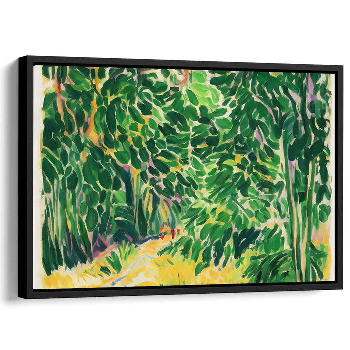 Mystical Journey Among Trees: A Vibrant Pathway Through Enchanted Forest Canvas Art