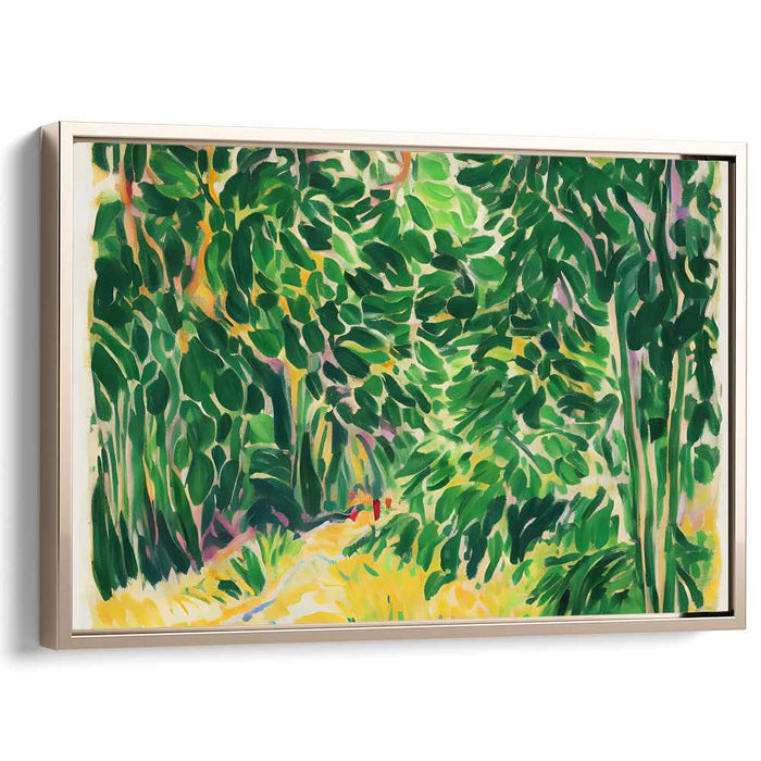 Mystical Journey Among Trees: A Vibrant Pathway Through Enchanted Forest Canvas Art