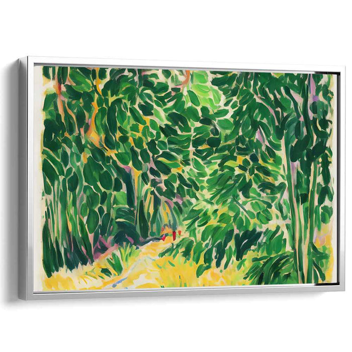 Mystical Journey Among Trees: A Vibrant Pathway Through Enchanted Forest Canvas Art