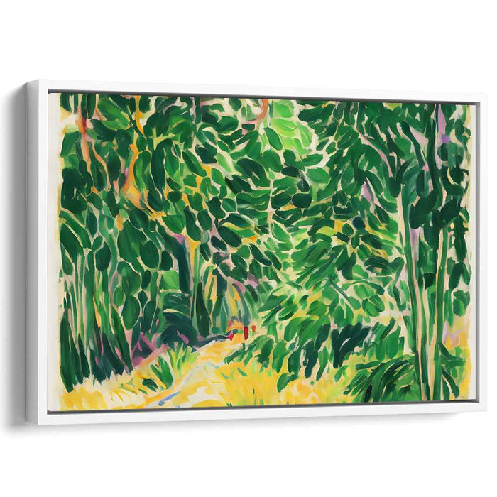 Mystical Journey Among Trees: A Vibrant Pathway Through Enchanted Forest Canvas Art