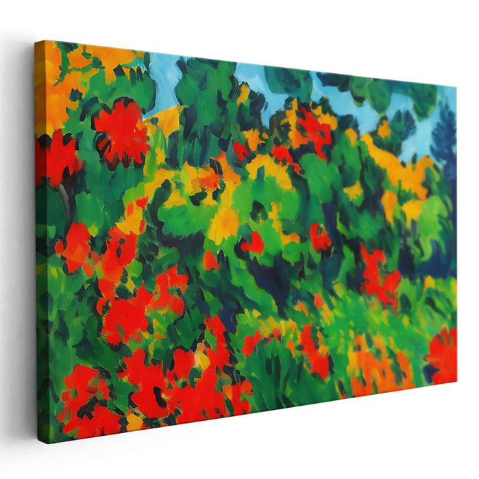 Blossoming Summer: Vibrant Impressionist Garden Canvas Art