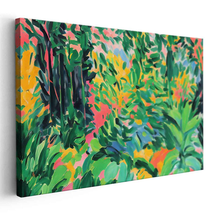 Wild Brush Jungle Dance: Fauvist Jungle Canvas Art Print