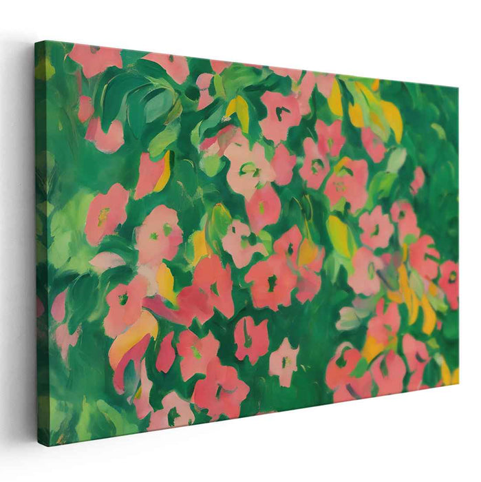 Blooms in Technicolor Dream: Vivid Floral Impressionist Canvas Art Print