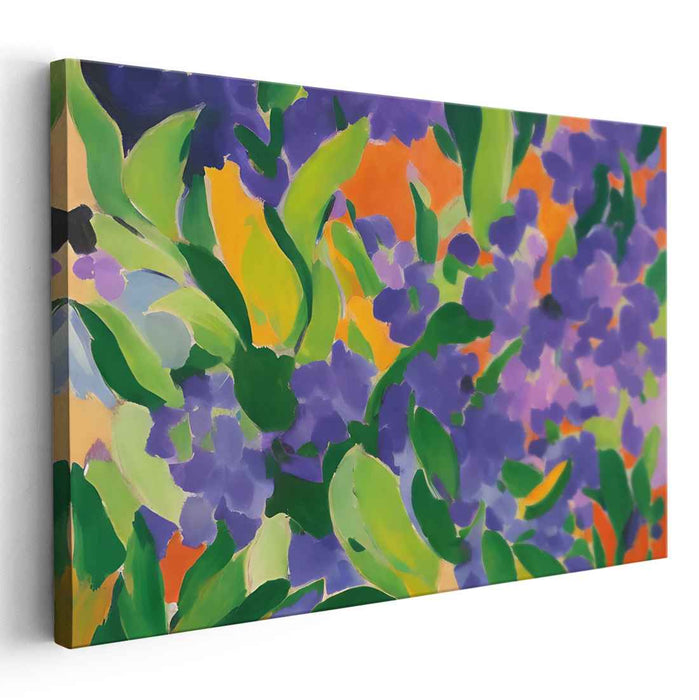 Fauvist Meadow Mosaic: Vibrant Fauvist Garden Canvas Art Print