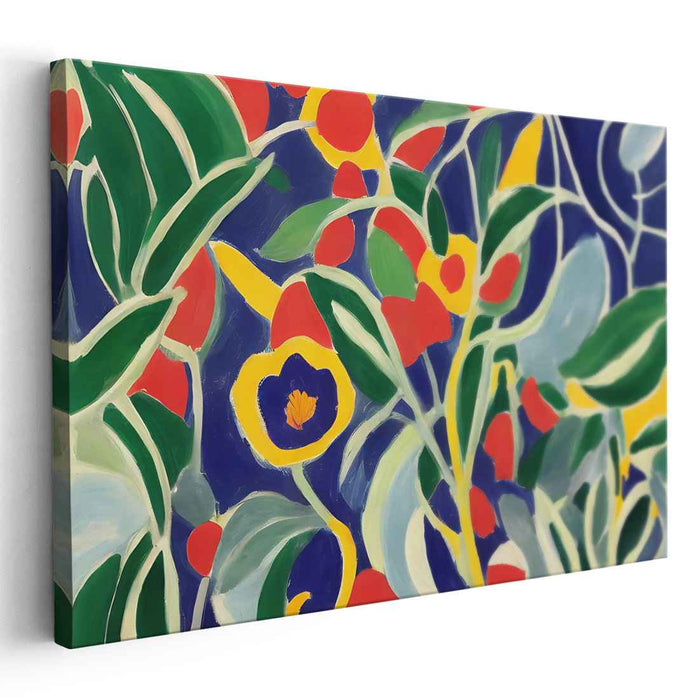 Botanical Reverie Burst: A Vivid Botanical Celebration Canvas Art Print