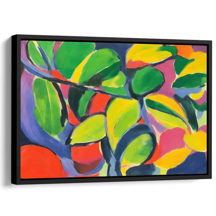 Kaleidoscope Foliage Symphony: Dynamic Leaf Forms in Bold Colors Canvas Art Print