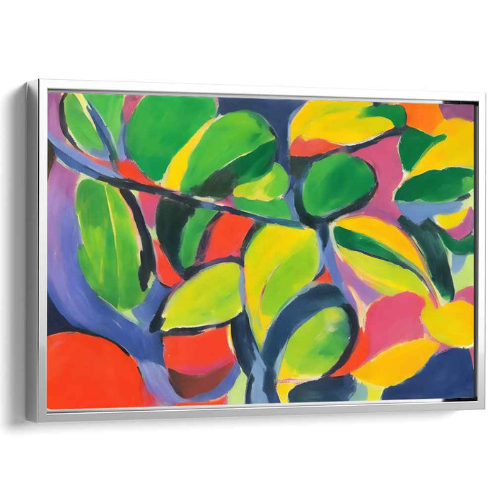 Kaleidoscope Foliage Symphony: Dynamic Leaf Forms in Bold Colors Canvas Art Print
