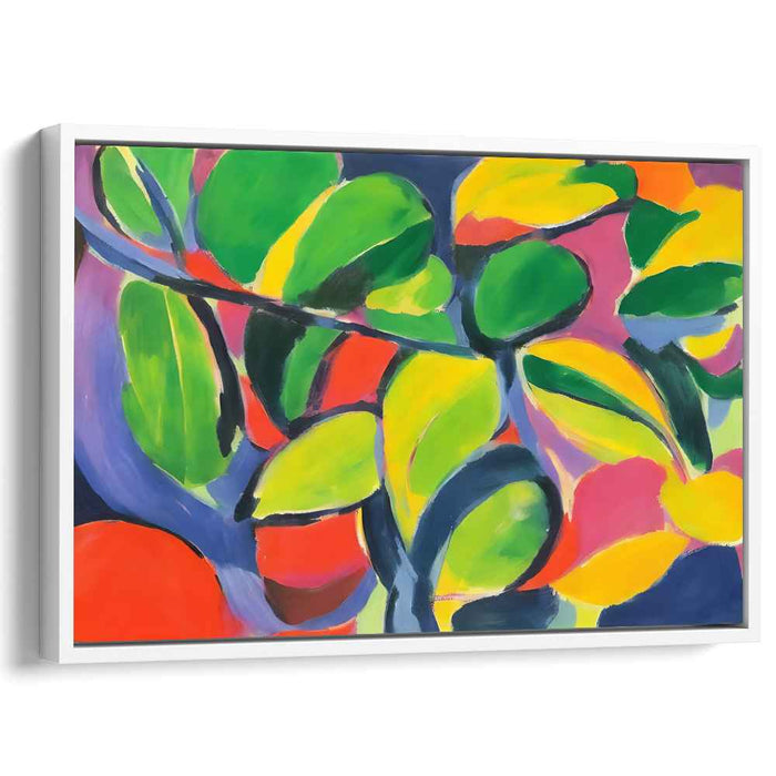 Kaleidoscope Foliage Symphony: Dynamic Leaf Forms in Bold Colors Canvas Art Print