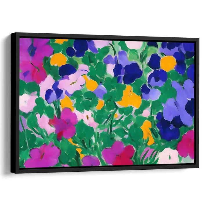 Blossoms Dance in Colorful Harmony: Vibrant Floral Abstract Canvas Art Print