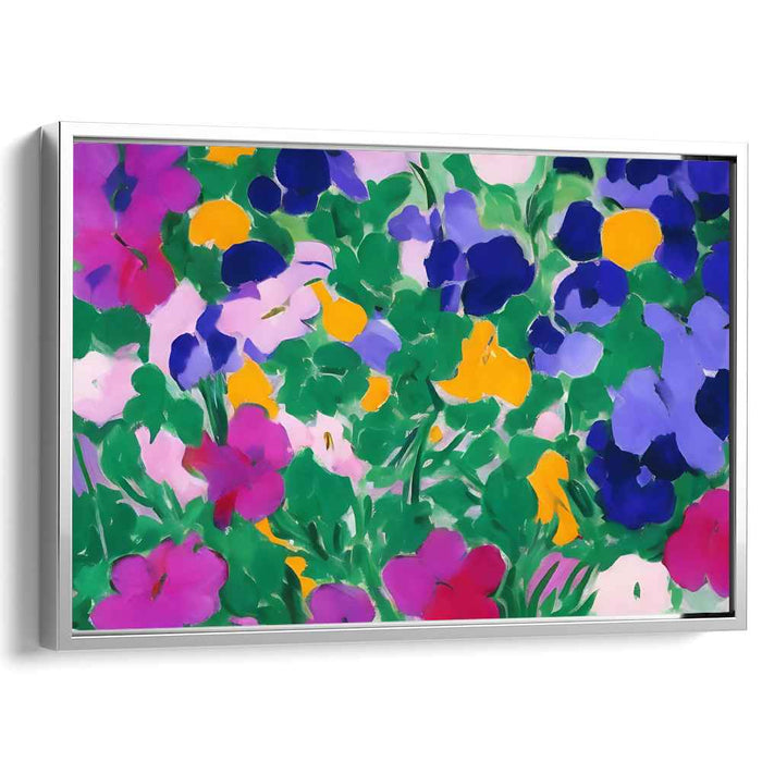 Blossoms Dance in Colorful Harmony: Vibrant Floral Abstract Canvas Art Print