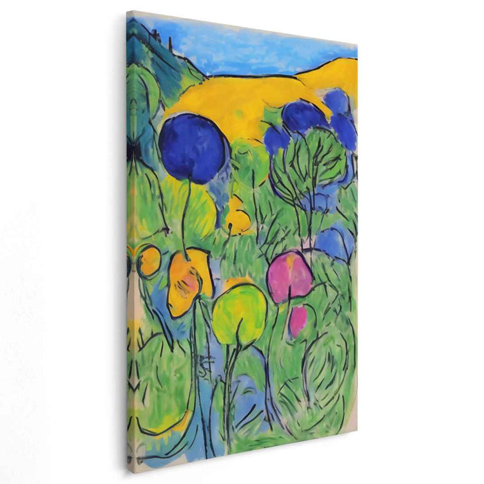 Bold Brush Reflections: Fauvist-Inspired Landscape Canvas Art