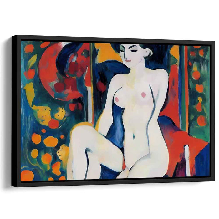 Bold Femme Essence: Fauvist Nude Female Canvas Art Print