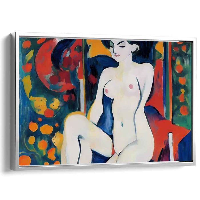 Bold Femme Essence: Fauvist Nude Female Canvas Art Print
