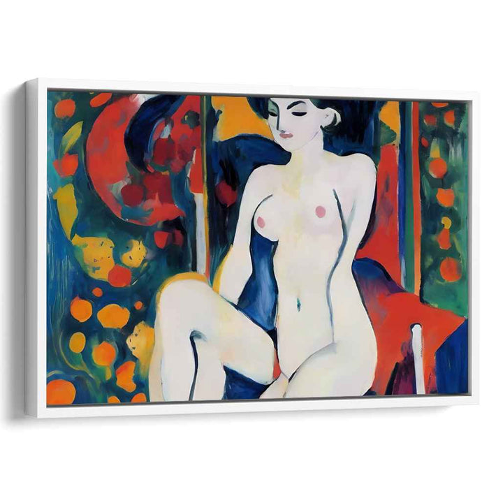 Bold Femme Essence: Fauvist Nude Female Canvas Art Print