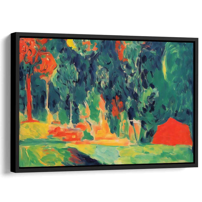 Vibrant Forest Dreamscape: Abstract Fauvist Landscape Canvas Art Print