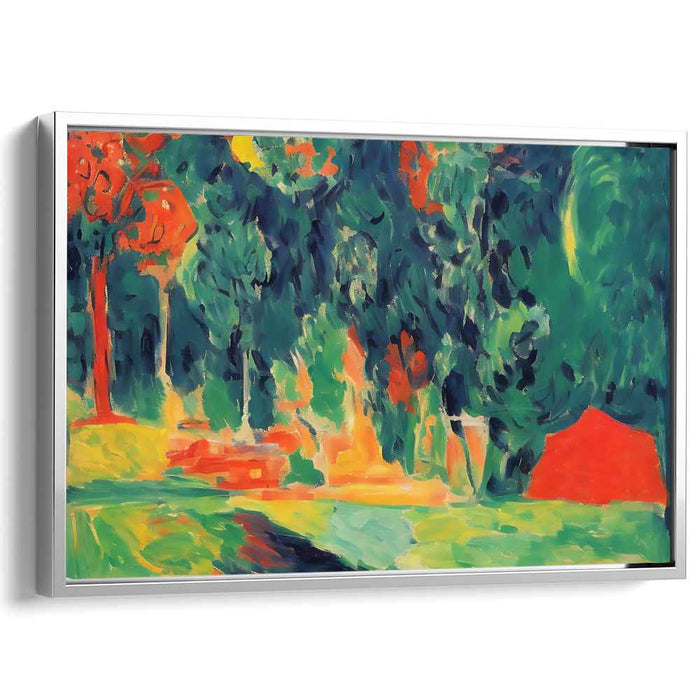 Vibrant Forest Dreamscape: Abstract Fauvist Landscape Canvas Art Print
