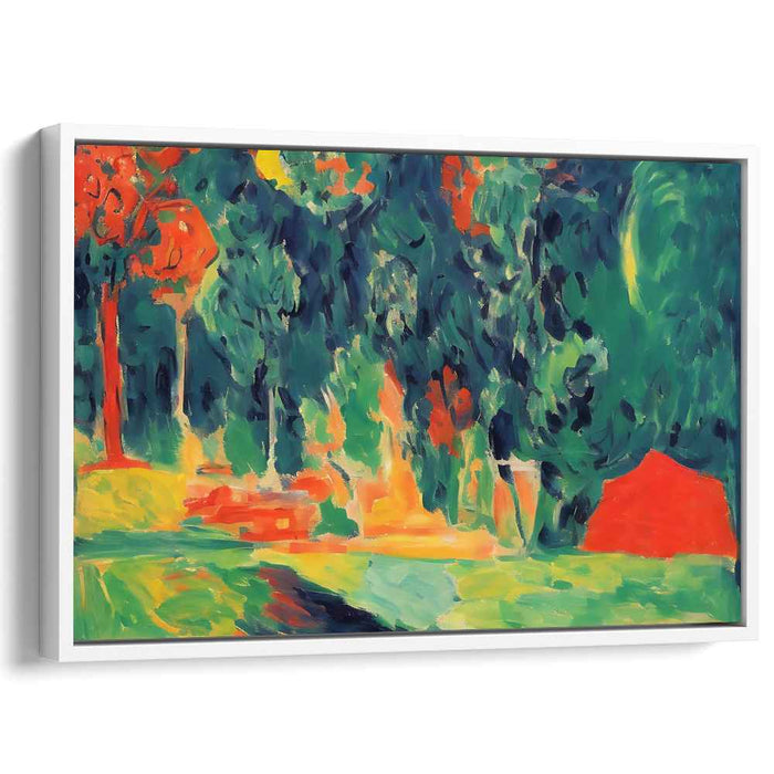 Vibrant Forest Dreamscape: Abstract Fauvist Landscape Canvas Art Print