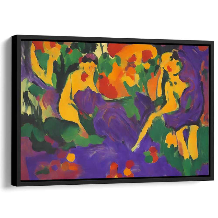 Lush Garden of Dreams: Vibrant Fauvist-Inspired Canvas Art Print