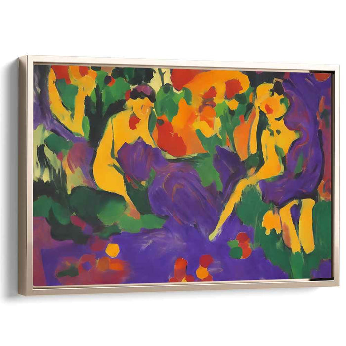 Lush Garden of Dreams: Vibrant Fauvist-Inspired Canvas Art Print