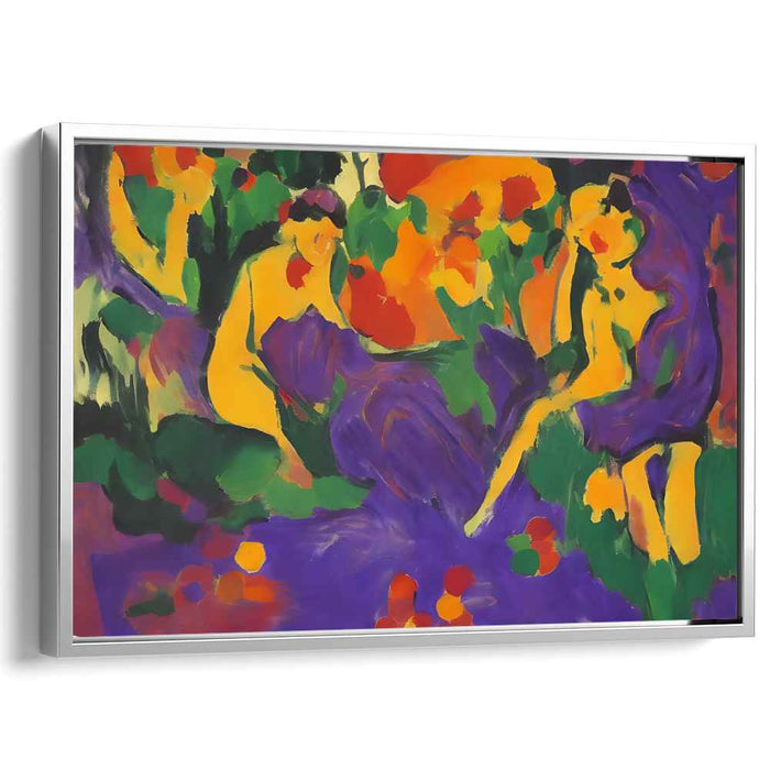 Lush Garden of Dreams: Vibrant Fauvist-Inspired Canvas Art Print