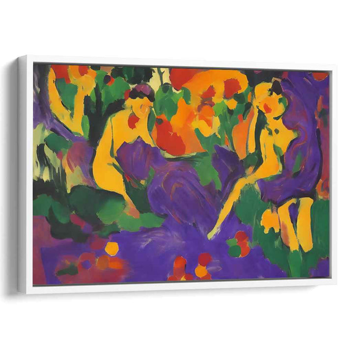 Lush Garden of Dreams: Vibrant Fauvist-Inspired Canvas Art Print