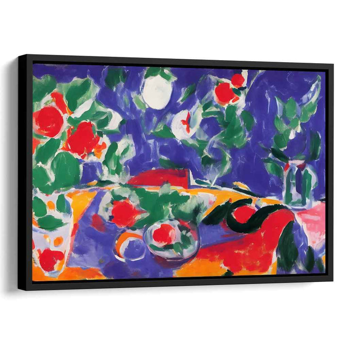 Vibrant Garden Echoes: Fauvist Floral Still Life Canvas Art Print