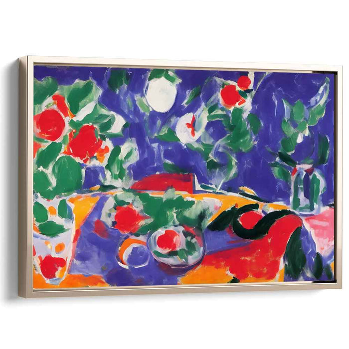 Vibrant Garden Echoes: Fauvist Floral Still Life Canvas Art Print