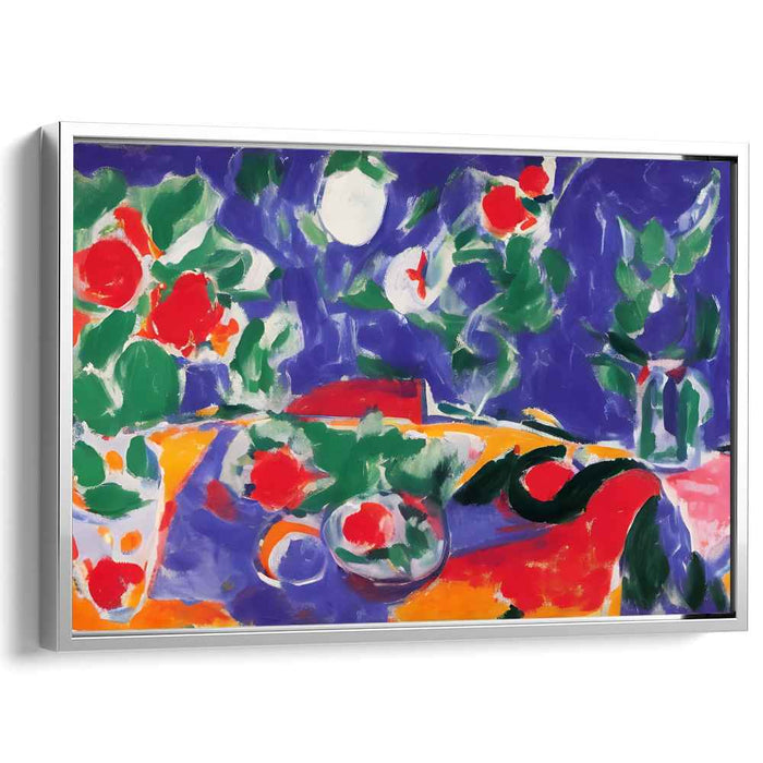 Vibrant Garden Echoes: Fauvist Floral Still Life Canvas Art Print