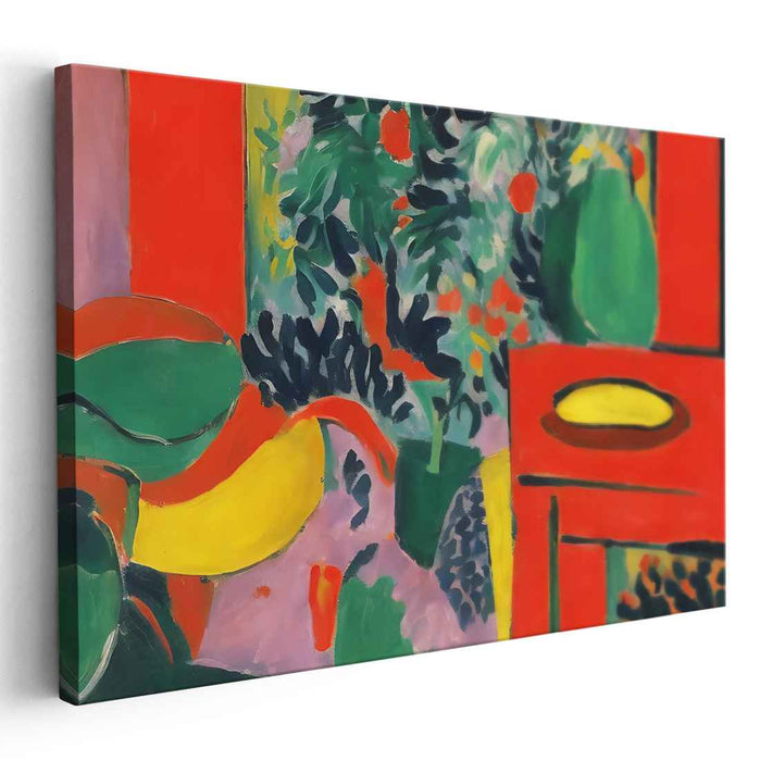 Vibrant Abode Echoes: Fauvist Inspired Colorful Interior Canvas Art Print