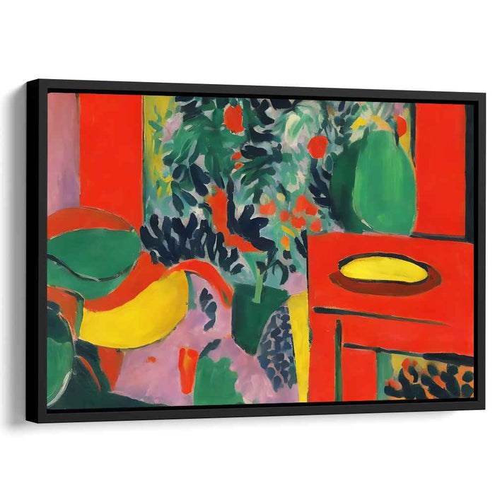 Vibrant Abode Echoes: Fauvist Inspired Colorful Interior Canvas Art Print
