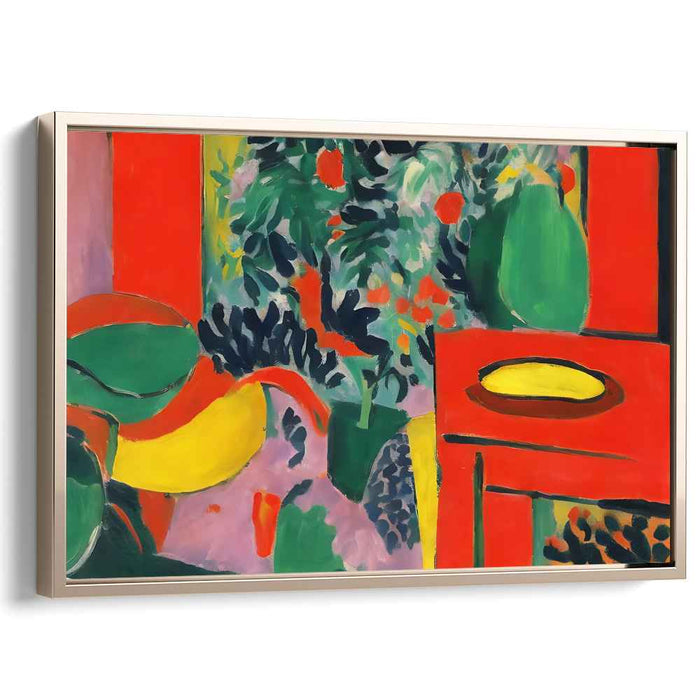 Vibrant Abode Echoes: Fauvist Inspired Colorful Interior Canvas Art Print