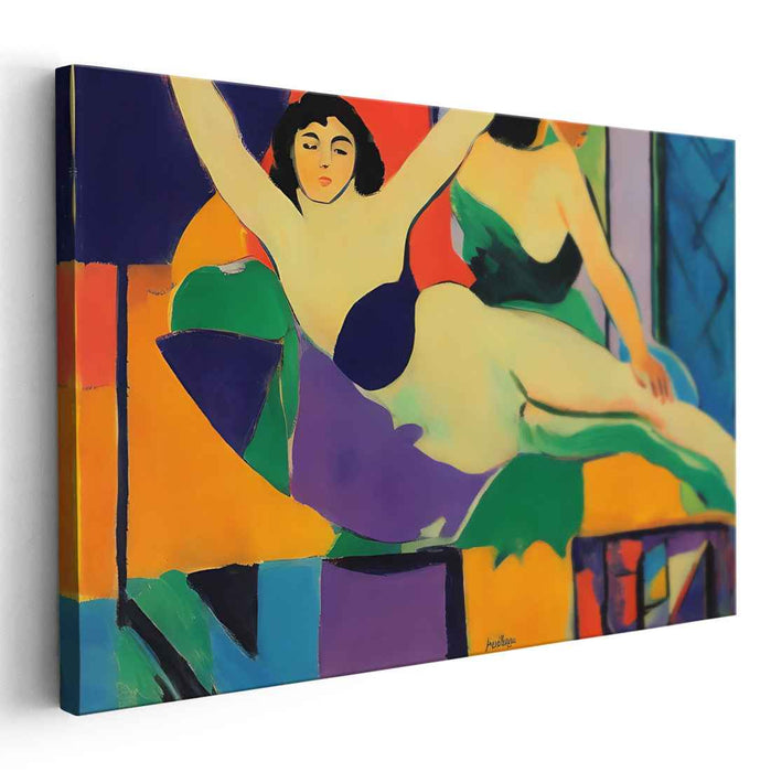 Feminine Gestures: Abstract Expressionist Female Figures Canvas Art Print