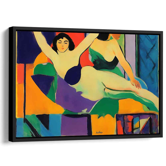 Feminine Gestures: Abstract Expressionist Female Figures Canvas Art Print