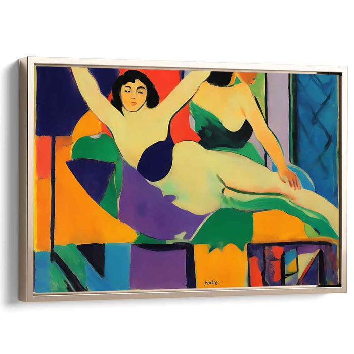 Feminine Gestures: Abstract Expressionist Female Figures Canvas Art Print