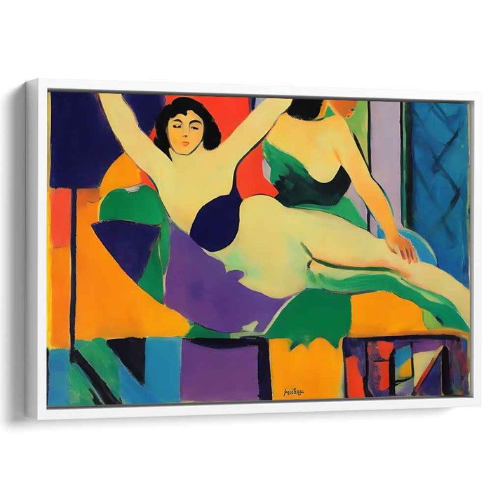 Feminine Gestures: Abstract Expressionist Female Figures Canvas Art Print