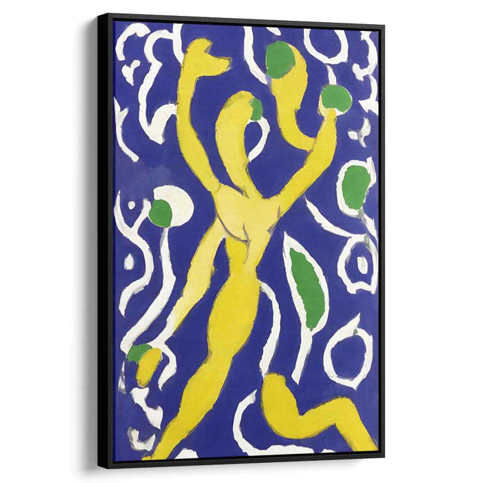 Ethereal Dance in Blue and Yellow: Modern Expressionist Canvas Art