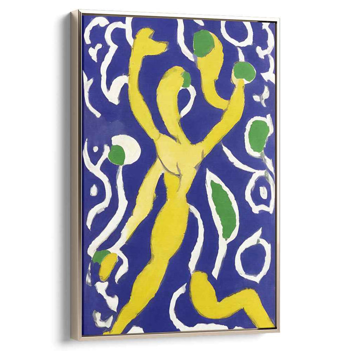 Ethereal Dance in Blue and Yellow: Modern Expressionist Canvas Art