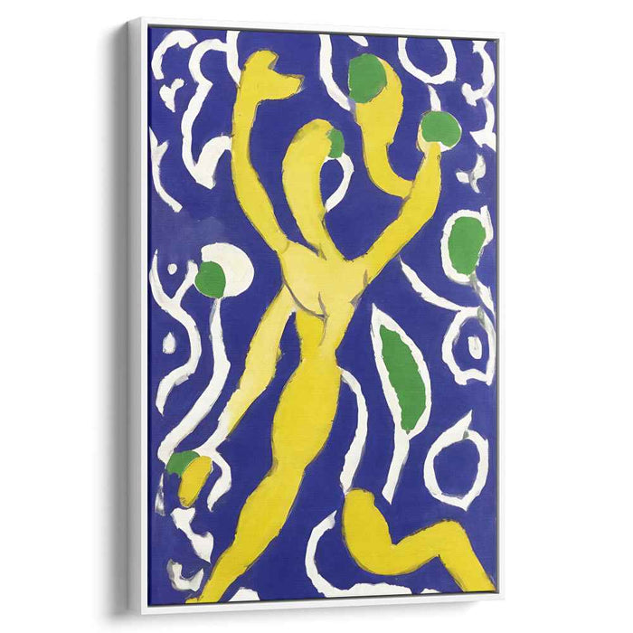 Ethereal Dance in Blue and Yellow: Modern Expressionist Canvas Art