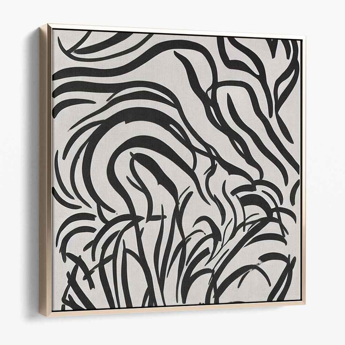 Ink Symphony Nocturne: Abstract Expressionist Black and White Canvas Art Print