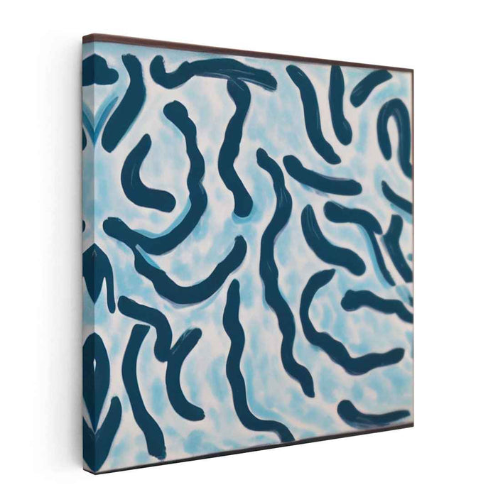 Infinite Ocean Whirlpool Dream: Abstract Swirls in Blue Canvas Art Print