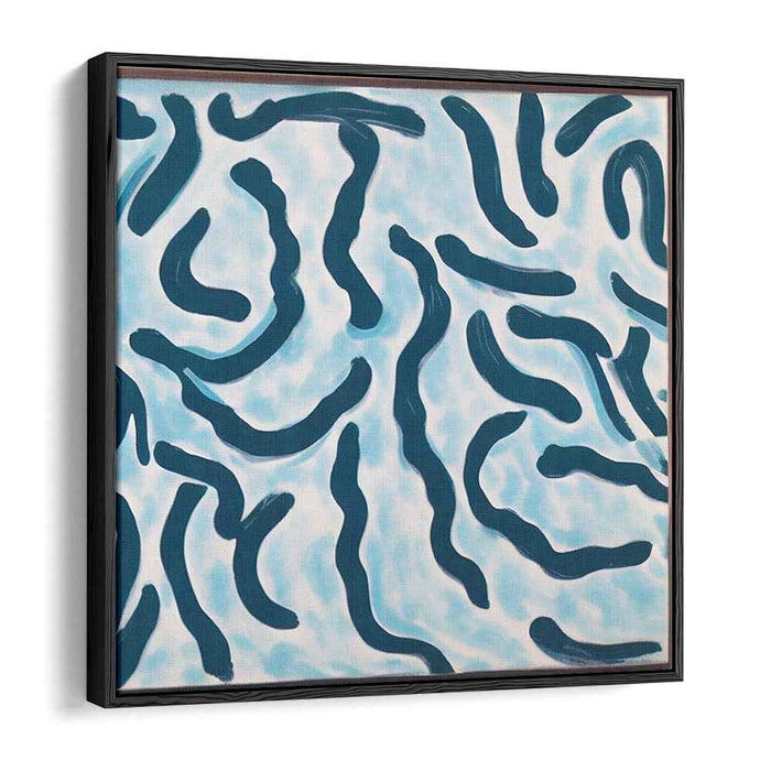 Infinite Ocean Whirlpool Dream: Abstract Swirls in Blue Canvas Art Print