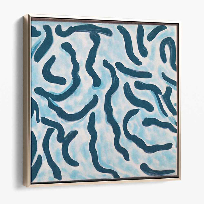 Infinite Ocean Whirlpool Dream: Abstract Swirls in Blue Canvas Art Print