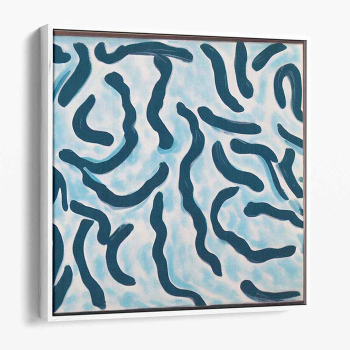 Infinite Ocean Whirlpool Dream: Abstract Swirls in Blue Canvas Art Print