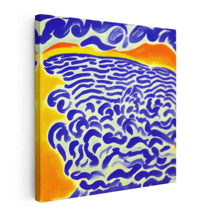 Chaos in Chroma: Abstract Blue and Yellow Expressionist Canvas Art