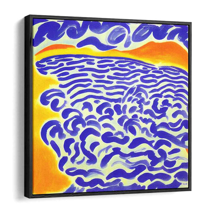 Chaos in Chroma: Abstract Blue and Yellow Expressionist Canvas Art