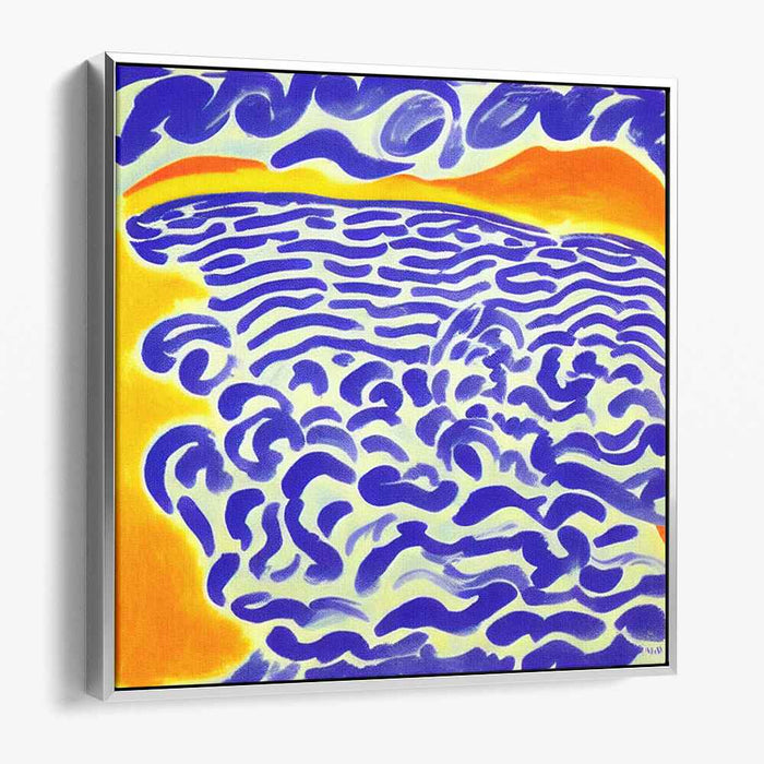 Chaos in Chroma: Abstract Blue and Yellow Expressionist Canvas Art