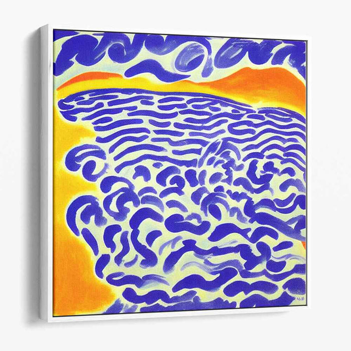 Chaos in Chroma: Abstract Blue and Yellow Expressionist Canvas Art