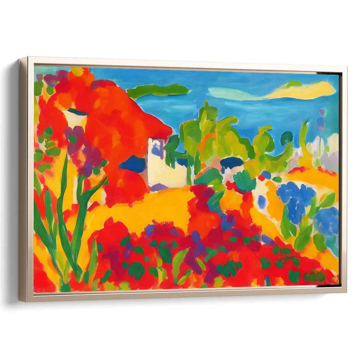 Lush Leaf Melodies: Fauvist Landscape with Bold Hues Canvas Art Print