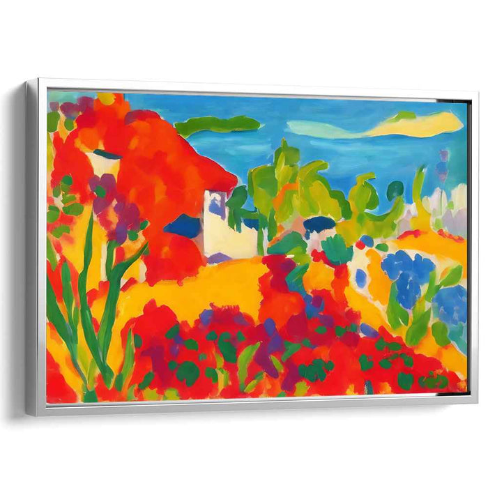 Lush Leaf Melodies: Fauvist Landscape with Bold Hues Canvas Art Print