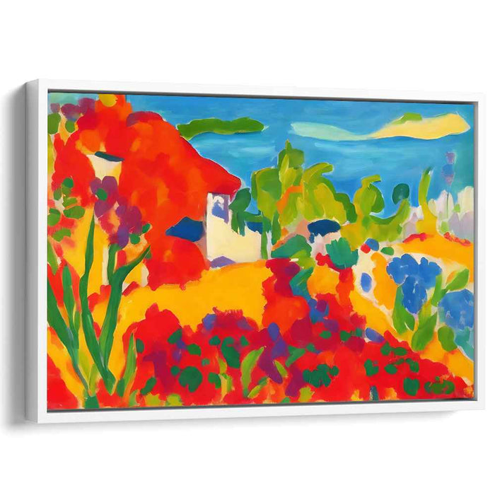 Lush Leaf Melodies: Fauvist Landscape with Bold Hues Canvas Art Print